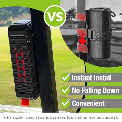 Pro Portable Magnetic Bluetooth Golf Speaker Wireless Waterproof IPX6/Shockproof 3rd Generation Magnetic Golf Speakers for Golf Cart 24Hour Battery Golf Accessories Golf Gifts(TWS & SD Card function) 2