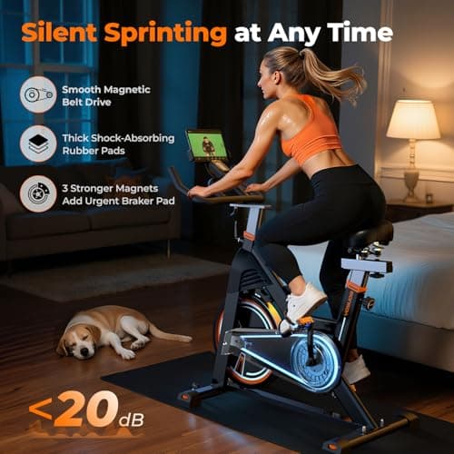 YOSUDA PRO Magnetic Exercise Bike 350 lbs Weight Capacity - Indoor Cycling Bike Stationary with Comfortable Seat Cushion, Silent Belt Drive 010C 3