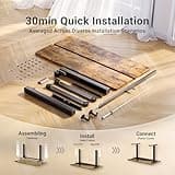 Claiks Electric Standing Desk, Adjustable Height Stand up Desk, 24x48 Inches Sit Stand Home Office Desk with Splice Board, Black Frame/Rustic Brown Top 5