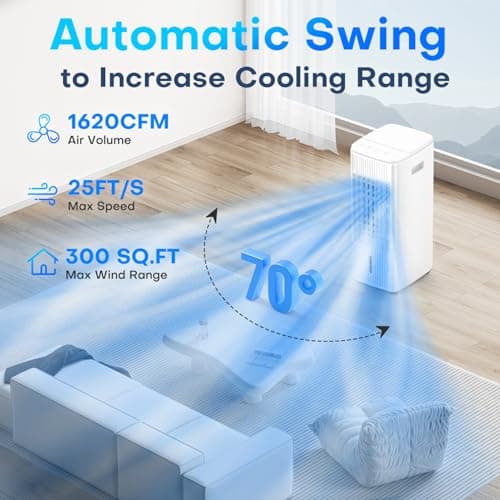 MYICY 3-IN-1 Windowless Air Conditioner w/Double Tanks, Smart Timer, 3 Ice Packs, 60W Evaporative Air Cooler, 70° Oscillation, 3-Speed 25-INCH Swamp Cooler Air Conditioner Portable for Room 4