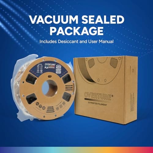 OVERTURE PLA Plus (PLA+) Filament 1.75mm, Stronger & More Durable, Professional Toughness 3D Printer Filament 1kg (2.2lbs), High Precision +/- 0.02mm, Tangle-Free (Black) 8