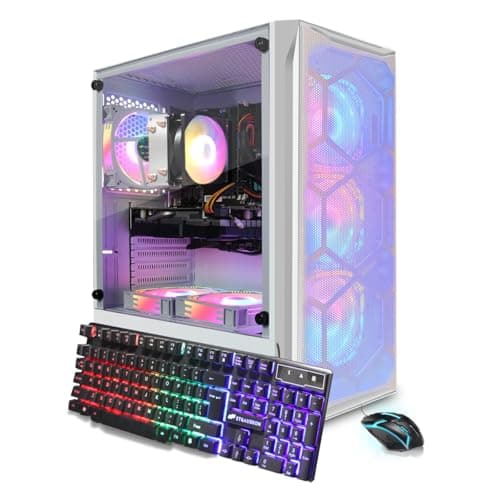 STGAubron Gaming PC Desktop Computer, AMD Ryzen 5 5500 up to 4.2G, GeForce RTX 3050 6G, 16G DDR4, 1T SSD, WiFi 6, BT 5.2, RGB Fan x6, Windows 11 Home