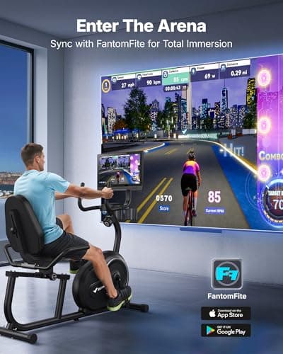 MERACH Recumbent Exercise Bike for Home with 15.6" Display Screen, Smart Bluetooth and Exclusive App Connectivity, Magnetic Stationary Bike for Riders up to 6.3" 4