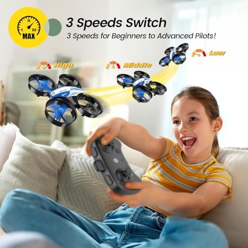 Holy Stone Mini Drone for Kids and Beginners RC Nano Quadcopter Indoor Small Helicopter Plane with Auto Hovering, 3D Flips, Headless Mode and 3 Batteries, Great Gift Toy for Boys and Girls, HS210 Blue 5
