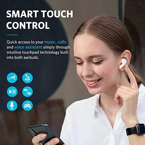 EarFun Air True Wireless Earbuds, Bluetooth Earbuds with 4 Mics, Sweatshield IPX7 Waterproof with Volume Control, USB-C Fast Charge, in-Ear Headphones with Wireless Charging, Deep Bass, 35Hrs, White 5