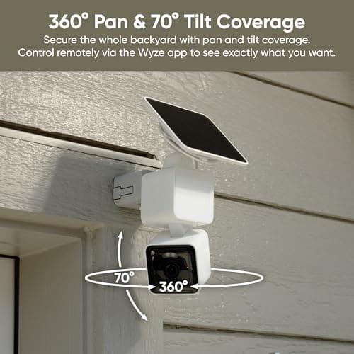 WYZE Solar Cam Pan, Security Cameras Wireless Outdoor, 2K HD 360° Pan-Tilt Battery Powered 2.4GHz Wi-Fi Cameras for Home Security, AI Motion Detection, Color Night Vision, 2-Way Audio, No Blind Spots 4