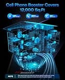 Cell Phone Booster for Multiroom, Boost Cellular Signal Cover to 1,2000 Sq Ft with 2 Indoor (Built-in 1) Antennas and Touch Display 72dB Gain for Homes and Offices 2-Story, Support All U.S Carriers 2