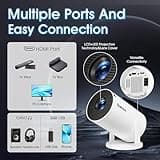 Mini Projector with WiFi and Bluetooth Built-in Apps Smart Projector Support 4K 1080P FHD 180° Adjustable Auto Keystone Compatibile with HDMI/TV Stick/Memory Stick/Laptop, White 5