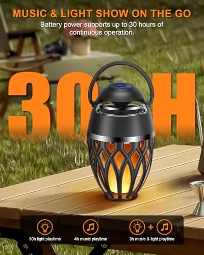 MOFOKEAY 2 Pack Outdoor Bluetooth Speakers,Wireless Speaker with LED Flame Speaker BT 5.0,Waterproof Torch Lantern for Patio Pool Party,Gifts for Women Men 3