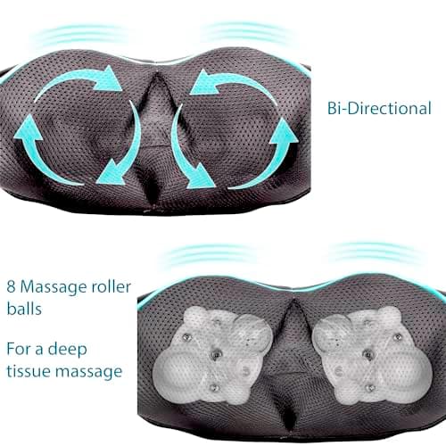 InvoSpa Shiatsu Neck and Back Massager with Heat - Deep Kneading Pillow for Massage - Electric Full Body Massager 3
