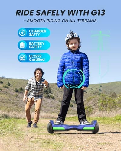 Gyroor Self Balancing Scooter New G13 All Terrain Balancing Scooter with LED Lights & 500W Motor, Self Balancing Off Road with Bluetooth for Kids ages 6-12 and Adults-Blue 4