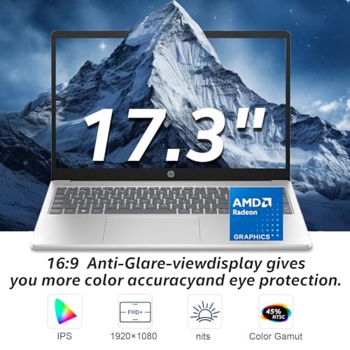 HP 17 inch laptops, AMD Ryzen 5 7430U(Beats i7-1165G7), 32GB RAM 1TB NVMe SSD Windows 11 Home, 17.3" FHD IPS, Copilot AI, Numeric Keyboard, Type-c, Patented KB Kit 3