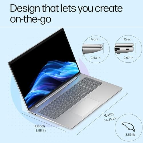 HP EliteBook 6 G1i 16" FHD+ Copilot AI Business Laptop Computer, Intel 12-Core Ultra 7 255U, 32GB DDR5 RAM, 1TB PCIe SSD, WiFi 6E, BT 5.3, 5MP Webcam, Backlit KB, Fingerprint Reader, Windows 11 Pro 7