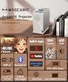 Android 14 Mini Projector with 4K 8K Support, Smart Projector with Wifi6 and Bluetooth5.4, 600 ANSI, Auto Focus & Obstacle Avoidance 1080P Portable Movie Proyector for Home Outdoor, Magcubic HY350Max 2