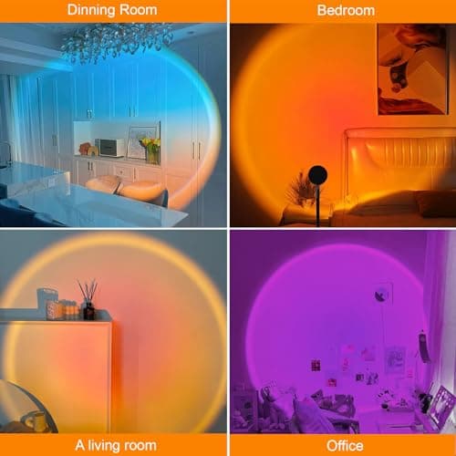 Sunset Lamp Projector, Rainbow Projection Led Lights with Remote, 16 Colors Multicolor Changing LED Night Light, Sunlight Light for Photography Selfie Party, Home Bedroom Decor Xmas Gifts for Women 4