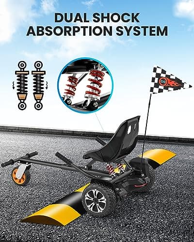Gyroor K2 Balancing Scooter Go Kart Attachment for Kids & Adults, Adjustable Frame Length Balancing Scooter Seat Attachment for 6.5" 8" 10" Self Balancing Scooter 2