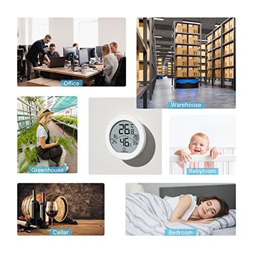 SECRUI Hygrometer Thermometer for Room Temperature Humidity Meter Indoor Thermometer Accuracy Calibration LCD Temperature Sensor with Maximum and Minimum Records, TH1, White, 2 Pack 5