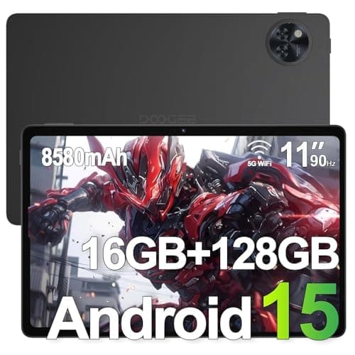 DOOGEE U11(2025) Android 15 Tablet, 11 inch Tablet 16GB+128GB/2TB TF Octa-Core 90Hz Display, 8580mAh,1080P,Bluetooth 5.0+5G WiFi Tablets, 13MP+5MP, Face ID,Metal Body