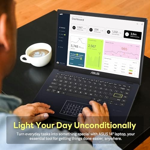 ASUS 14" FHD Laptop, Intel Pentium N6000 Processor, 4GB RAM, 224GB Storage(64GB eMMC+160GB Docking Station Set), Intel UHD Graphics, Webcam, Bluetooth, Win 11, Star Black 5