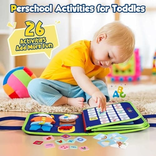 Winblo Toddler Busy Board - Montessori Toys for Toddler Boy Birthday Gift, Educational Learning Sensory Busy Book for Toddler Boys, Toddlers Activities Travel Toys for Airplane Car 4