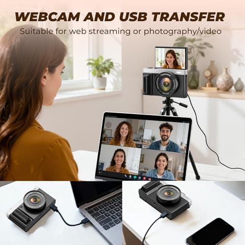 4K Digital Camera,64MP Cameras for Photography with 16X Digital Zoom, AutoFocus Vlogging Camera for YouTube, 3" 180°Flip Screen Compact Travel Camera, Anti-Shake 4K Video Cameras 4