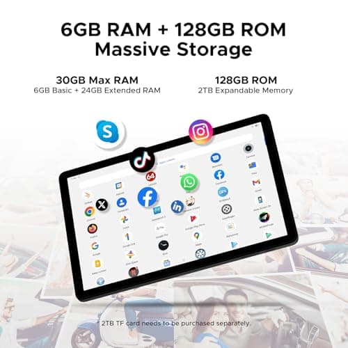 DOOGEE Tab A9 Pro+ Android 15 Tablet,11 inch Tablet with 90Hz Display,30GB+128GB/2TB TF Octa-Core Gaming Tablets,8580mAh,1080P,Bluetooth 5.0+5G WiFi Tablets,13MP+5MP,Face ID/OTG Black 5