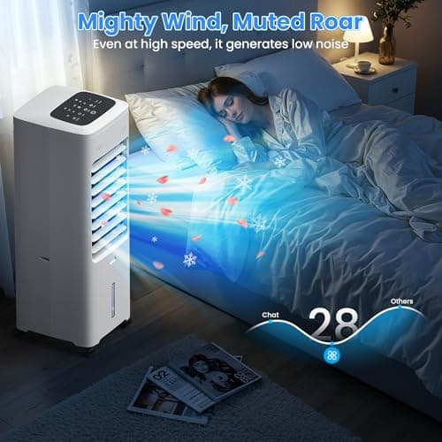 Windowless Air Conditioner Portable, Swamp Cooler Air Conditioner with 2 Gal Water Tank, Ventless Evaporative Air Cooler, 3 Modes, 3 Speeds, Timer, Remote, Swing, Suitable for Home Indoor Bedroom 4