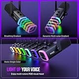 FIFINE USB/XLR Dynamic Microphone for Podcast Recording, PC Computer Gaming Streaming Mic with RGB Light, Mute Button, Headphones Jack, Desktop Stand, Vocal Mic for Singing YouTube-AmpliGame AM8 5