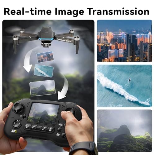 Toladrone TD31LCD RC Drone with LCD Screen, Foldable Drone for Beginners Digital Image Real-time Transmission, Fine Tuning Function Brushless Motor Drones for Adults 2