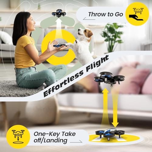 Holy Stone Mini Drone for Kids and Beginners RC Nano Quadcopter Indoor Small Helicopter Plane with Auto Hovering, 3D Flips, Headless Mode and 3 Batteries, Great Gift Toy for Boys and Girls, HS210 Blue 2