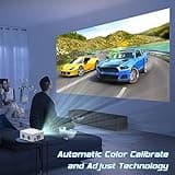 Mini WiFi Projector with Bluetooth, 1080P HD Portable, Outdoor Movie Projector for Smartphone, Compatible with iOS/Android/PC/TV Stick/PS5/HDMI/USB/TF 4