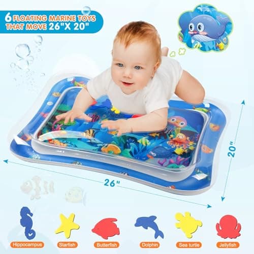 Infinno Inflatable Tummy Time Mat Premium Baby Water Play Mat for Infants and Toddlers Baby Toys for 3 to 24 Months, Strengthen Your Baby's Muscles, Portable 2