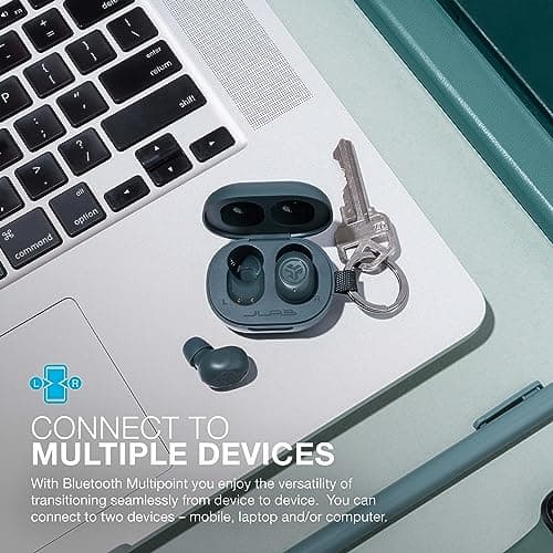 JLab JBuds Mini True Wireless Bluetooth Earbuds + Charging Case, Sage, IP55 Sweat and Dust Proof, Bluetooth Multipoint, Be Aware Audio, 3 EQ Sound Settings, Crystal Clear Calls 3