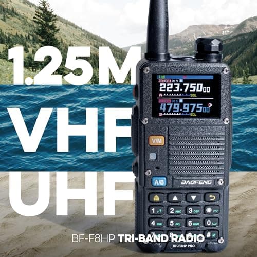 BAOFENG BF-F8HP PRO 10 W Tri-Band Two-Way Radio – UV-5R 7th Gen, 1000 Channels, GPS & NOAA Weather, Aviation/VHF/UHF/1.25 m Scanner, IP54 Rugged, USB-C Rechargeable Battery 2