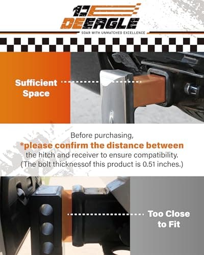 DEEAGLE Hitch Tightener Anti Rattle Stabilizer for 2.5" Trailer Hitches Reduce Movement On Hitch Mount Cargo Carrier Bike Rack Boat, RV Trailer Accessories 3