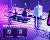 ODK 59" L Shaped Gaming Desk with Power Outlet and LED Lights, PC Gaming Table with USB Ports, Reversible L Shape Desk with Storage Shelves & Monitor Stand, Home Office Desk, Black Carbon Fiber 4