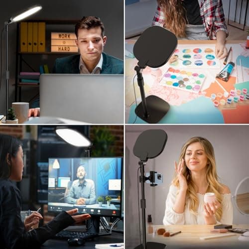 Video Conference Lighting for Zoom Meeting, Ring Light for Desk with Flexible Stand, 30 Light Modes Desk Lamps for Home Office, Desk Light & Memory Function for Zoom Lighting, Video Streaming, Drawing 3