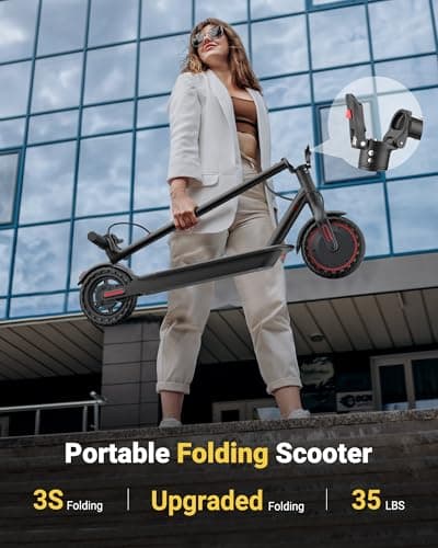 MAXSHOT V7 Electric Scooter, 350W Powerful Motor, 16MPH Top Speed,16Miles Long Range, 8.5" Solid Tires Folding Commuter Escooter with Double Braking Systems for Adults and Teens 6