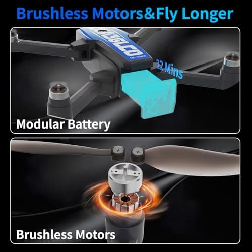 LE-IDEA GPS Drones with Camera for Adults 4k Professional, IDEA36LCD Drones with 4.5-inch LCD Screen Brushless Motor, Auto Return, Follow Me, One Key Start, Foldable RC Quadcopter for Beginners 5