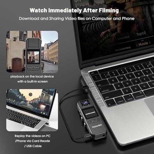 kaysunlink Body Camera with Audio and Video Recording 1080P FHD Mini Police Wearable Body Worn Cam Portable Small Personal Camcorder Sport Action Outdoor Video Recorder (128GB) 3