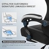 GTPLAYER Gaming Chair, Computer Office Chair with Pocket Spring Cushion, Linkage Armrests and Footrest, High Back Ergonomic Computer Chair with Lumbar Support Task Chair with Footrest(Black) 5