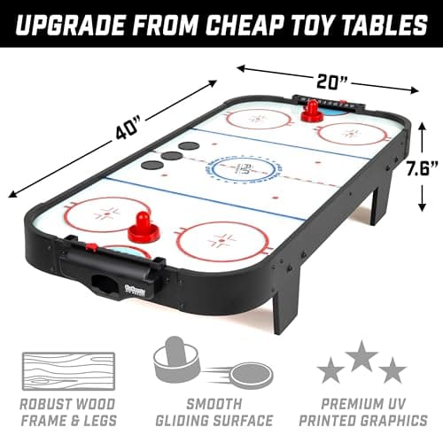 GoSports 40 Inch Table Top Air Hockey Game for Kids - Black 2