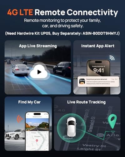 70mai Dual Dash Cam Front and Rear 4K, Car Camera for Cars with Sony IMX678, STARVIS 2 Night Vision, 4G LTE, AI Motion Detection, ADAS, 5GHz Wi-Fi 6, Parking Monitor, Voice Control (4K Omni X800) 3