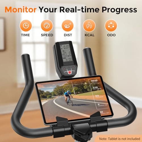 YOSUDA Magnetic Exercise Bike,Stationary Bikes for Home with Exclusive App, 400 lbs Weight Capacity & 50 lbs Flywheel, Indoor Cycling Bike with Tablet Holder & Adjustable Seat and Handlebars 3