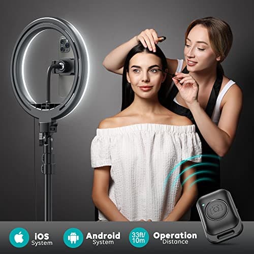 Weilisi 10" Ring Light with Stand 72'' Tall & Phone Holder,38 Color Modes Selfie Light with Tripod Stand,Stepless Dimmable/Speed LED Ring Light for iPhone & Android,YouTube, Makeup,TIK Tok 4
