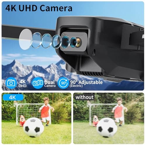 GPS Drones with EIS 4K Camera for Adults, 4.5"LCD Screen Control and Follow Me, 5GHz FPV Real-Time and GPS Auto Return, Al Track&Orbit Mode, RC Quadcopter drone Beginner, Long Flight Time Under 249g 3