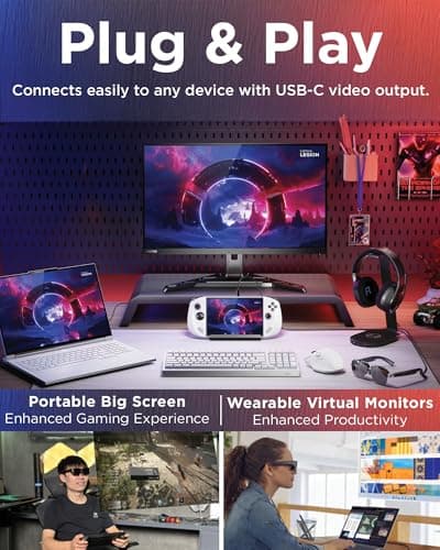 Lenovo Legion Glasses Gen 2 - Micro-OLED Personal Wearable Monitor for Gaming & Movies, FHD 120Hz Plug-and-Play Display Legion Go & USB-C Devices, High-Fidelity Audio & Privacy 3