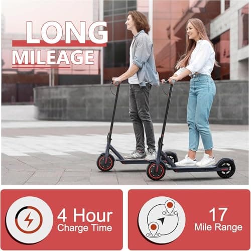 Maxshot Electric Scooter, 8.5" /10" /14" Tire, 16/19/22 Mph Top Speed, 12/16/21/27/28/49/50 Miles Long Range, Folding Escooter for Adults and Kids with Seat Bag, Dual Braking, Dual Suspension, App 2