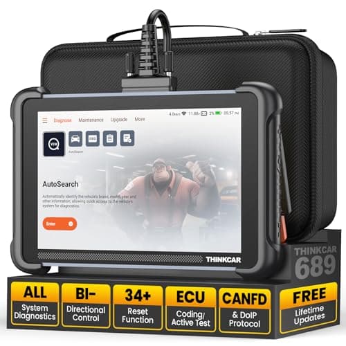 THINKCAR OBD2 Scanner Diagnostic Tool Lifetime Free, ThinkScan 689 Car Scan Tool with 34 Reset Function,Scanner for Car with 3000+ Active Test,Advanced ECU Coding BI-Directional,FCA Online Service