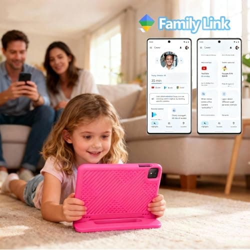 Iconiotk Android 15 Kids Tablet, 11 Inch Tablets with Octa-core CPU, Android Tablet with WiFi 6, Octa-Core, 20GB+128GB/1TB Expandable Parental Control, BT5.0, 360° EVA Case (Pink) 4